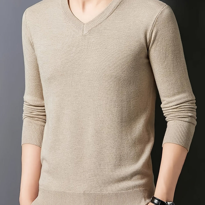 Halvord | Men's V-Neck Sweater Black