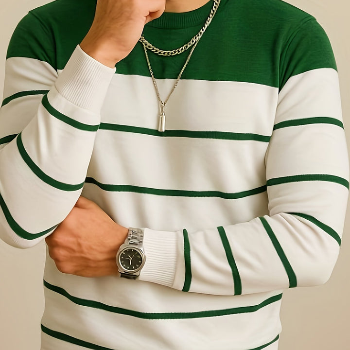 Halvorn | Men's Striped Crew Neck Sweater