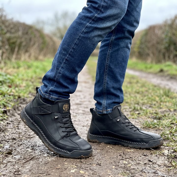 Halvorn Men's Leather Ankle Boots Hand-Stitched - Elena Harper