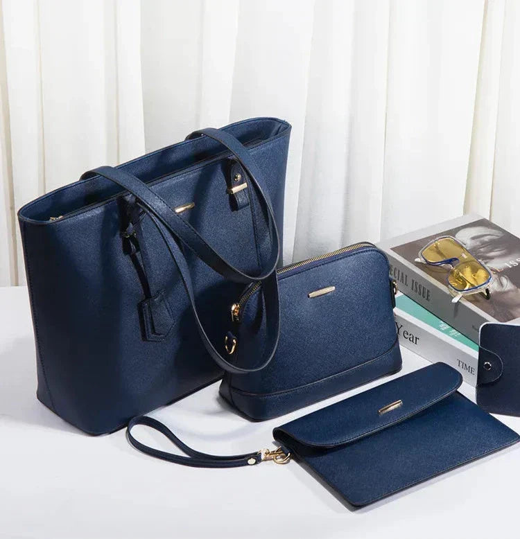 3-Piece Leather Handbag & Shoulder Bag Set