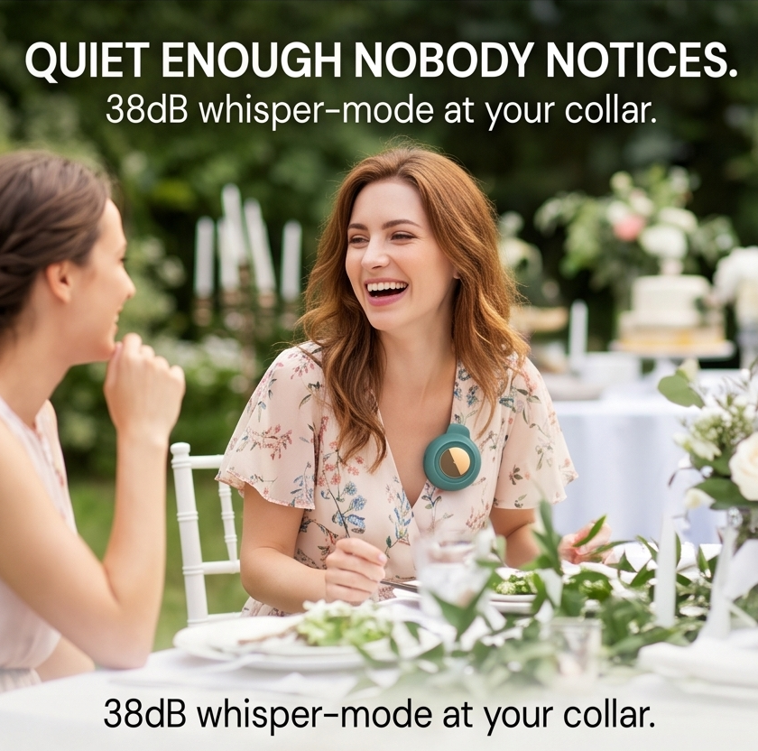 Breezly Hands-Free Clip-On Cooling Fan - Elena Harper