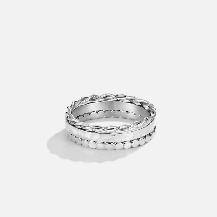 Hella Silver Stacked Ring, view 4 - Elena Harper
