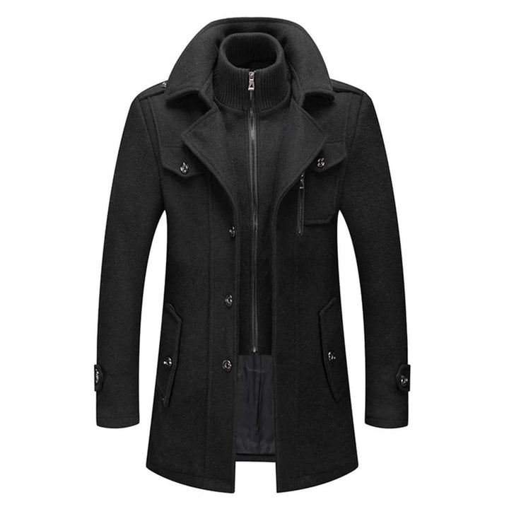 Premium Double Layer Wool Coat for Men – Thick Single-Breasted Overcoat