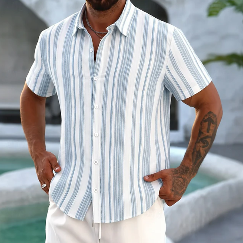 Men's Striped Shirt - Casual Button-up