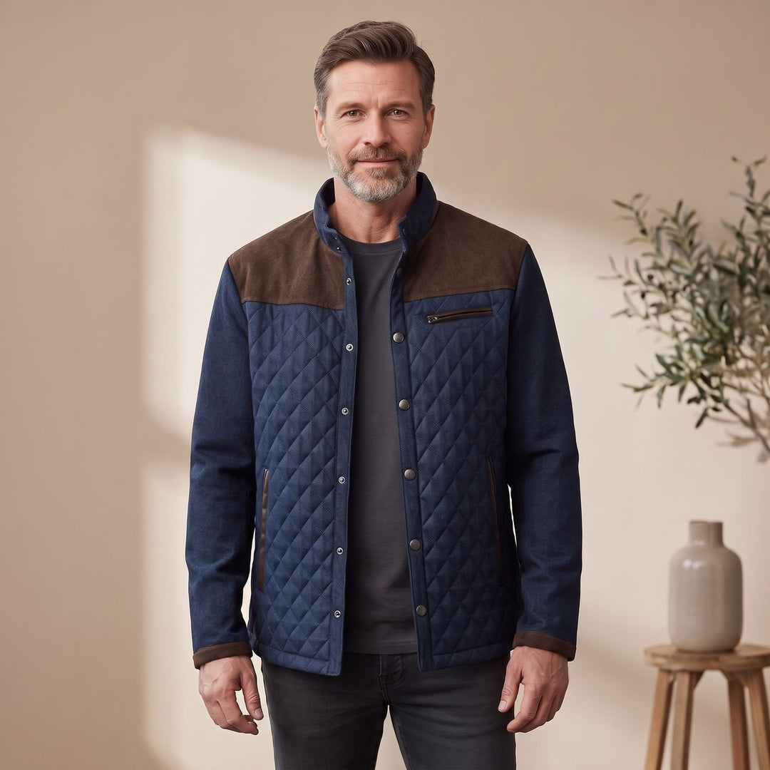 Noud | Men's Quilted Puffer Winter Jacket with Snap Button Closure
