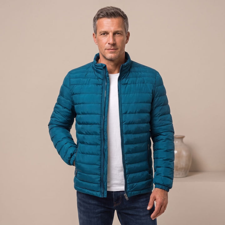 Bowen | Men's Quilted Puffer Winter Jacket with Zipper and Stand-Up Collar