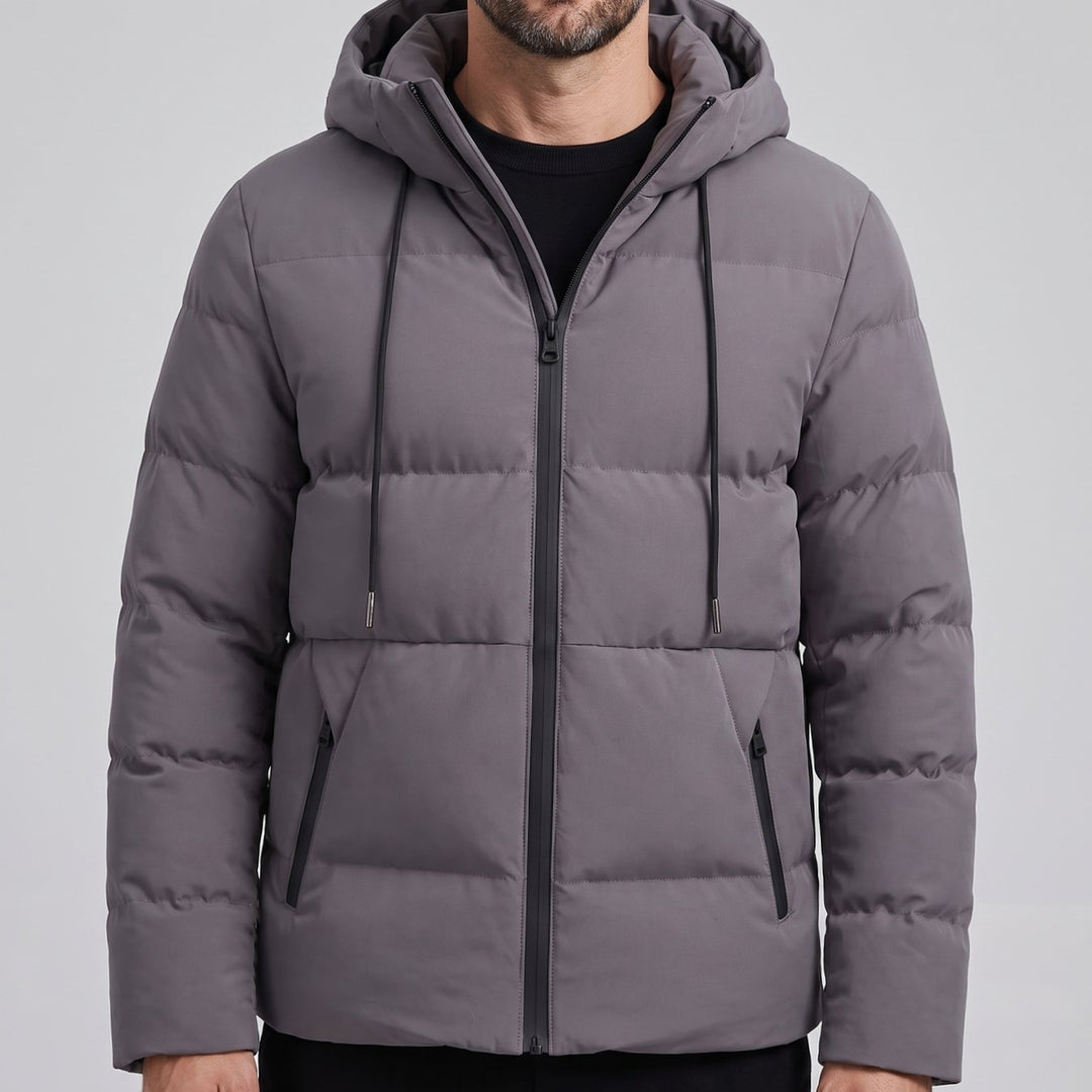 Bram | Men's Quilted Winter Jacket with Hood and Zipper