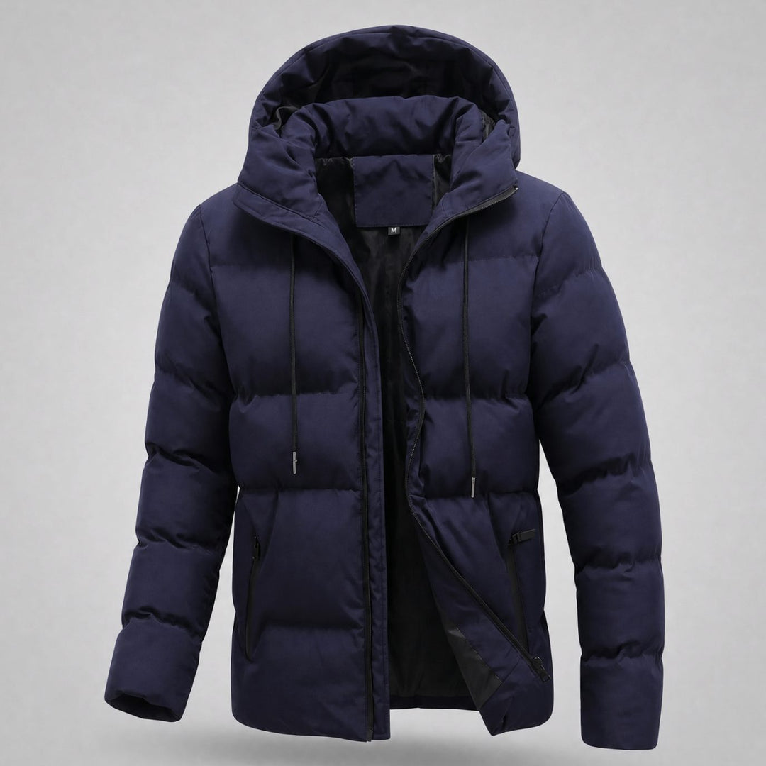 Bram | Men's Quilted Winter Jacket with Hood and Zipper