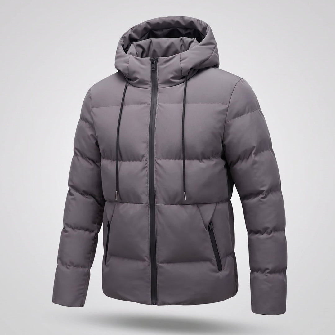Bram | Men's Quilted Winter Jacket with Hood and Zipper