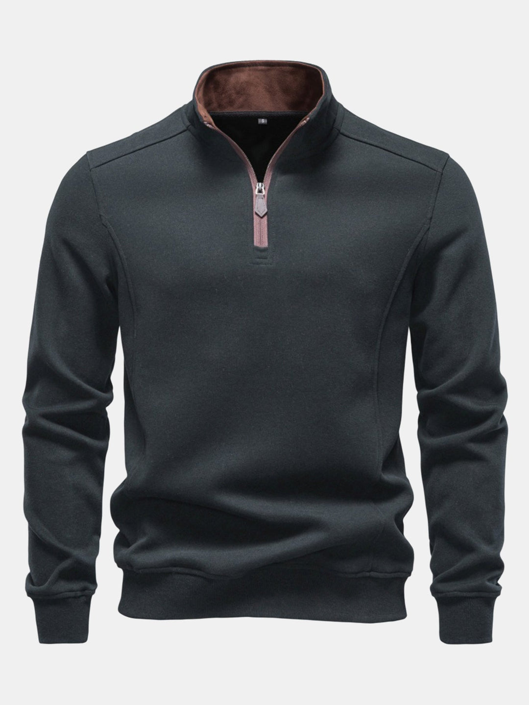 Men's Cotton Blend Quarter Zip Sweatshirt - Casual Pullover