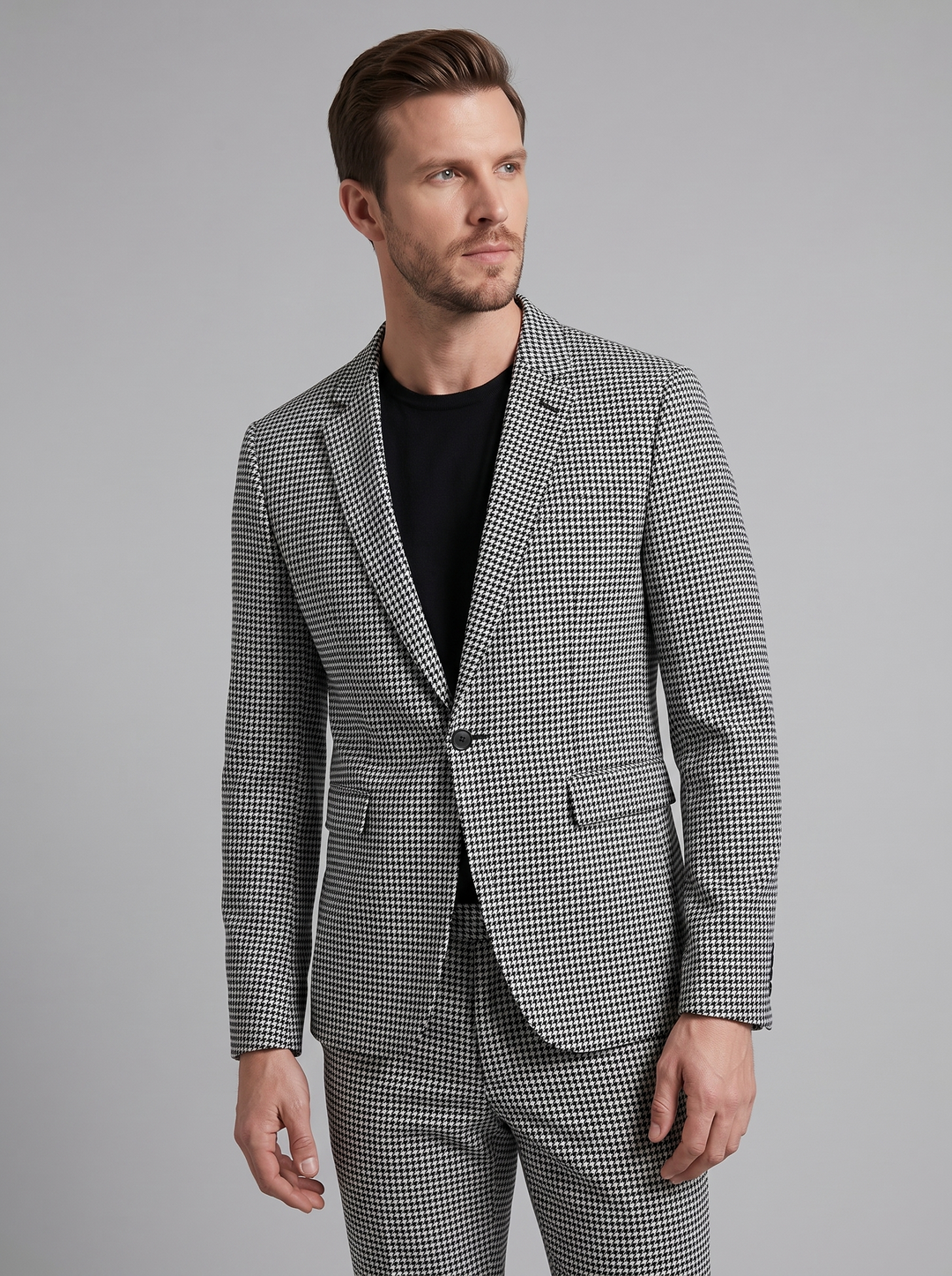 Men's Check Pattern Tailored Suit