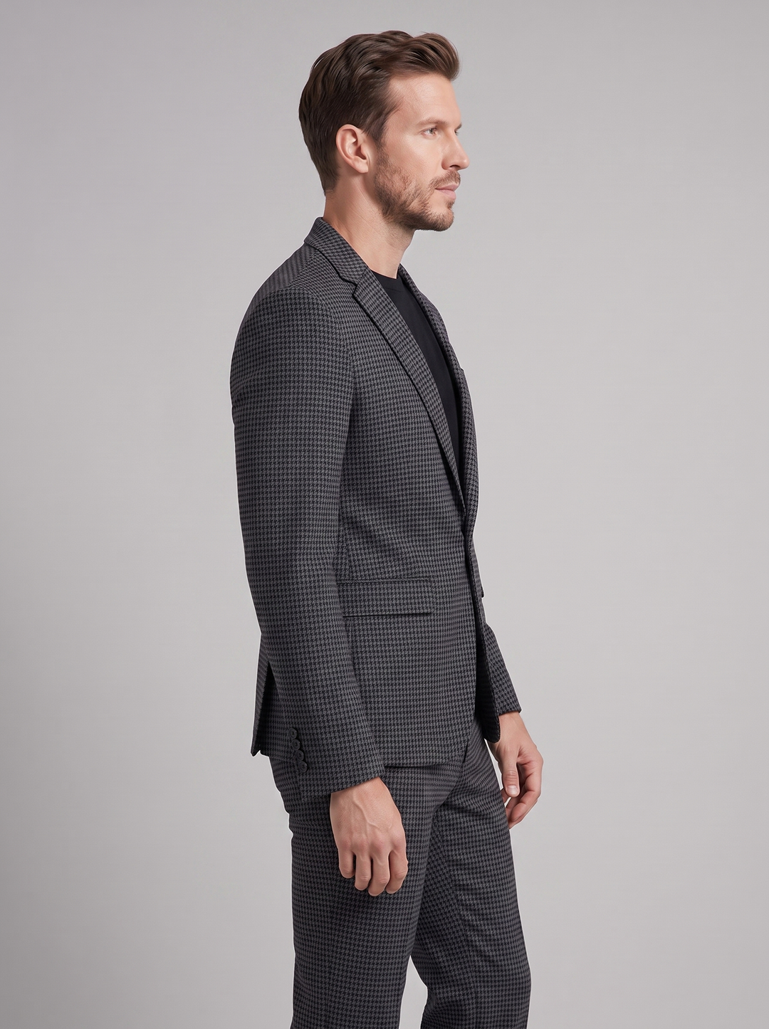 Men's Check Pattern Tailored Suit