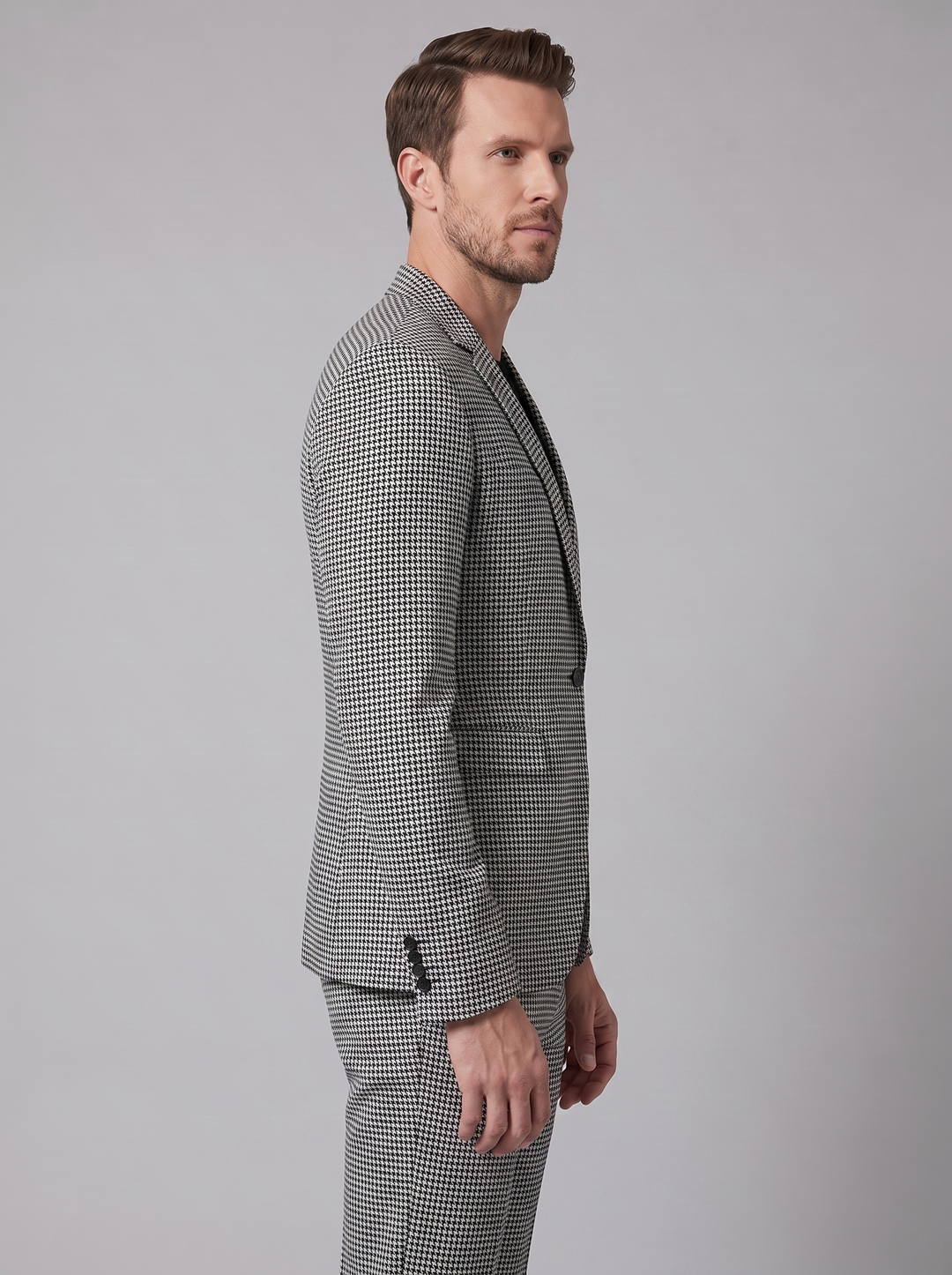 Men's Check Pattern Tailored Suit