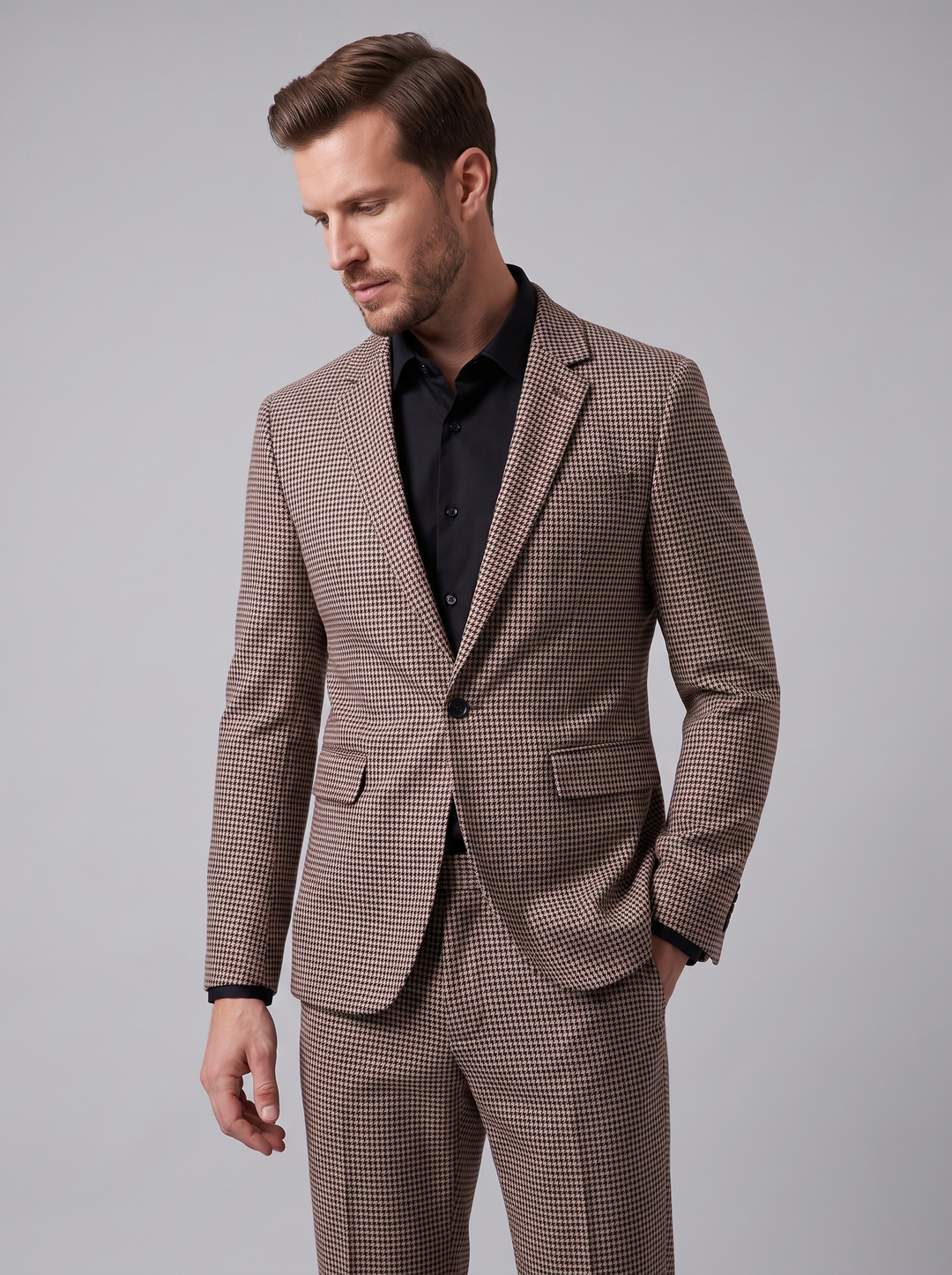 Men's Check Pattern Tailored Suit