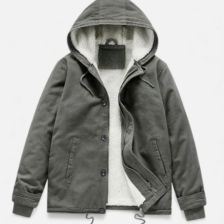 Milan | Men's Sherpa-Lined Winter Jacket with Hood and Buttons