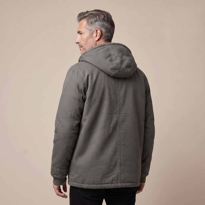 Milan | Men's Sherpa-Lined Winter Jacket with Hood and Buttons