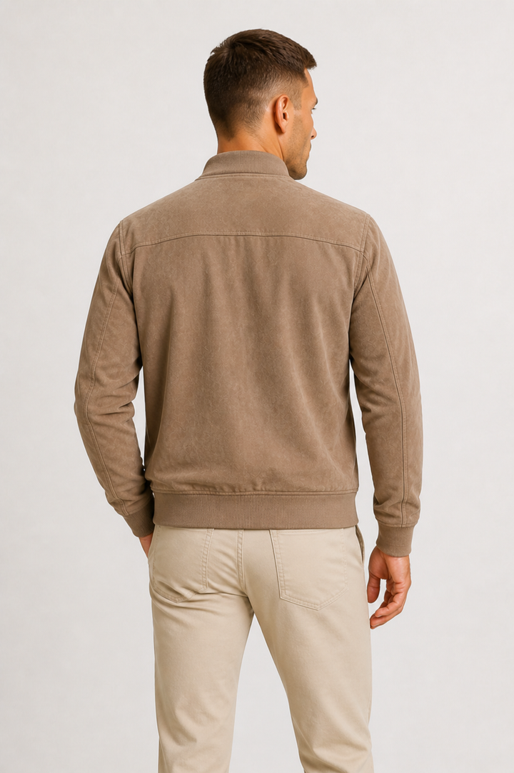 Men's Slim Fit Bomber Jacket Suede