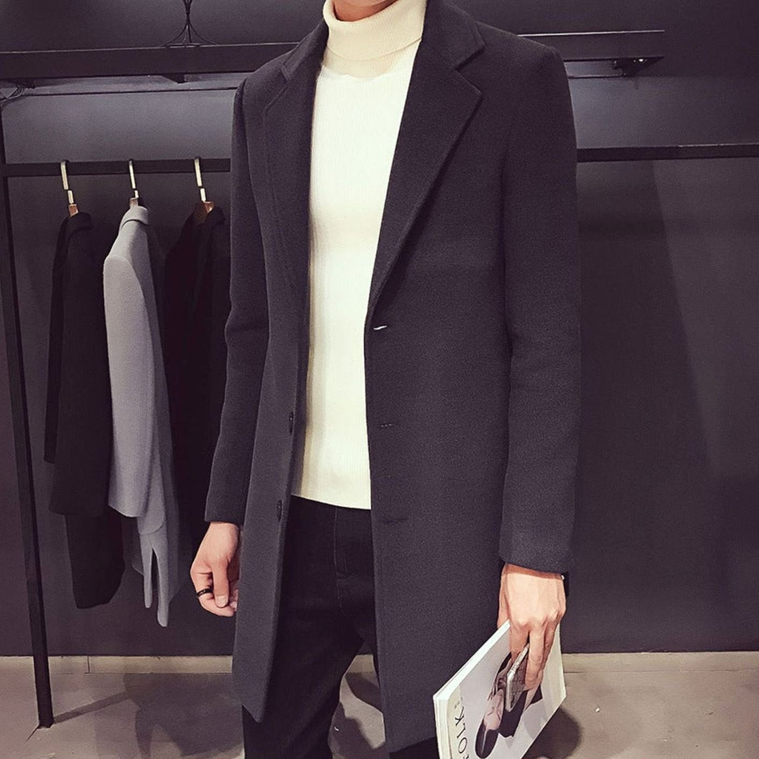 Levi | Men's Slim-Fit Wool Coat Ankle-Length Notched Buttons