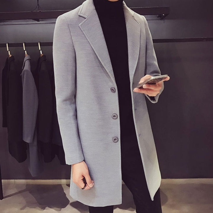 Levi | Men's Slim-Fit Wool Coat Ankle-Length Notched Buttons
