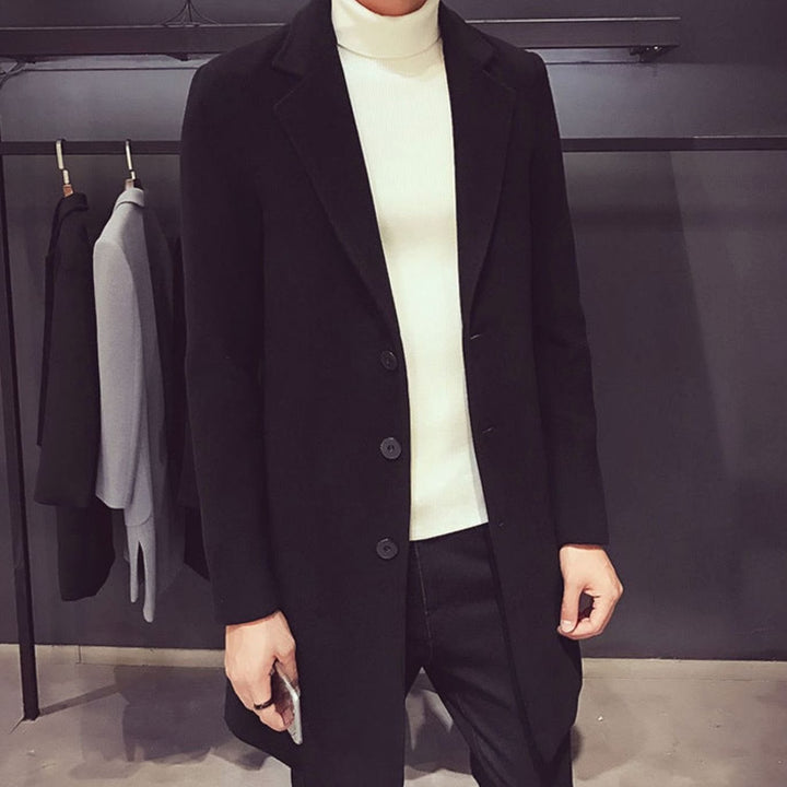 Levi | Men's Slim-Fit Wool Coat Ankle-Length Notched Buttons