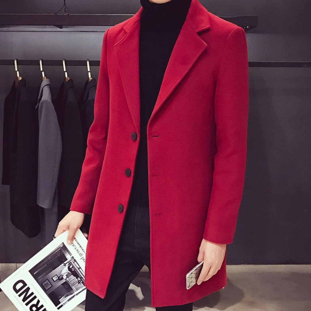 Levi | Men's Slim-Fit Wool Coat Ankle-Length Notched Buttons