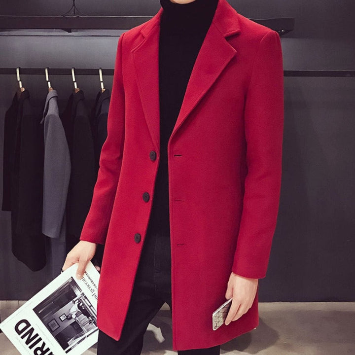 Levi | Men's Slim-Fit Wool Coat Ankle-Length Notched Buttons