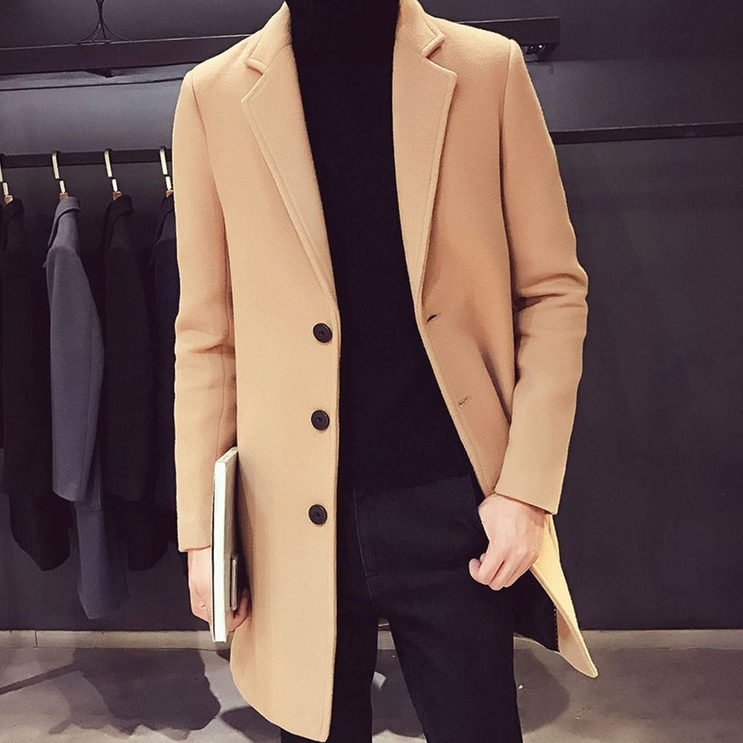Levi | Men's Slim-Fit Wool Coat Ankle-Length Notched Buttons
