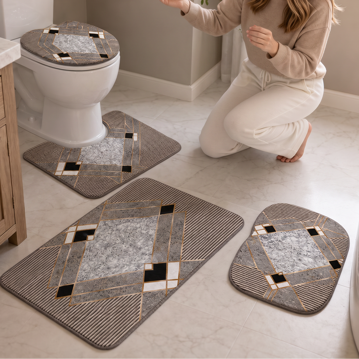 Cozyhaven Four-Piece Plush Bathroom Rug Set - Elena Harper
