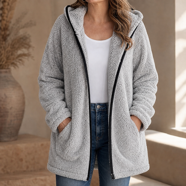 Cozyelle Plush Hooded Cardigan - Elena Harper