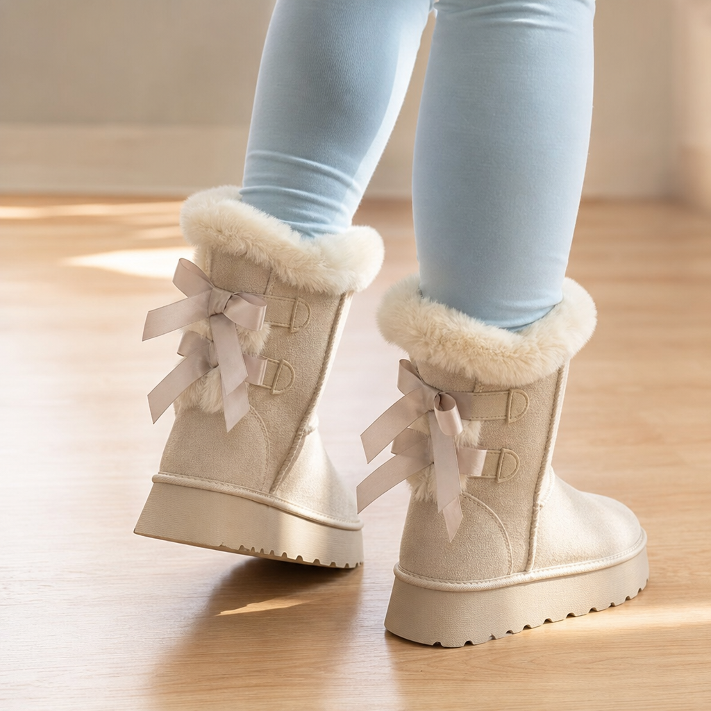 Bowelle Plush-Lined Platform Bow Winter Boots - Elena Harper