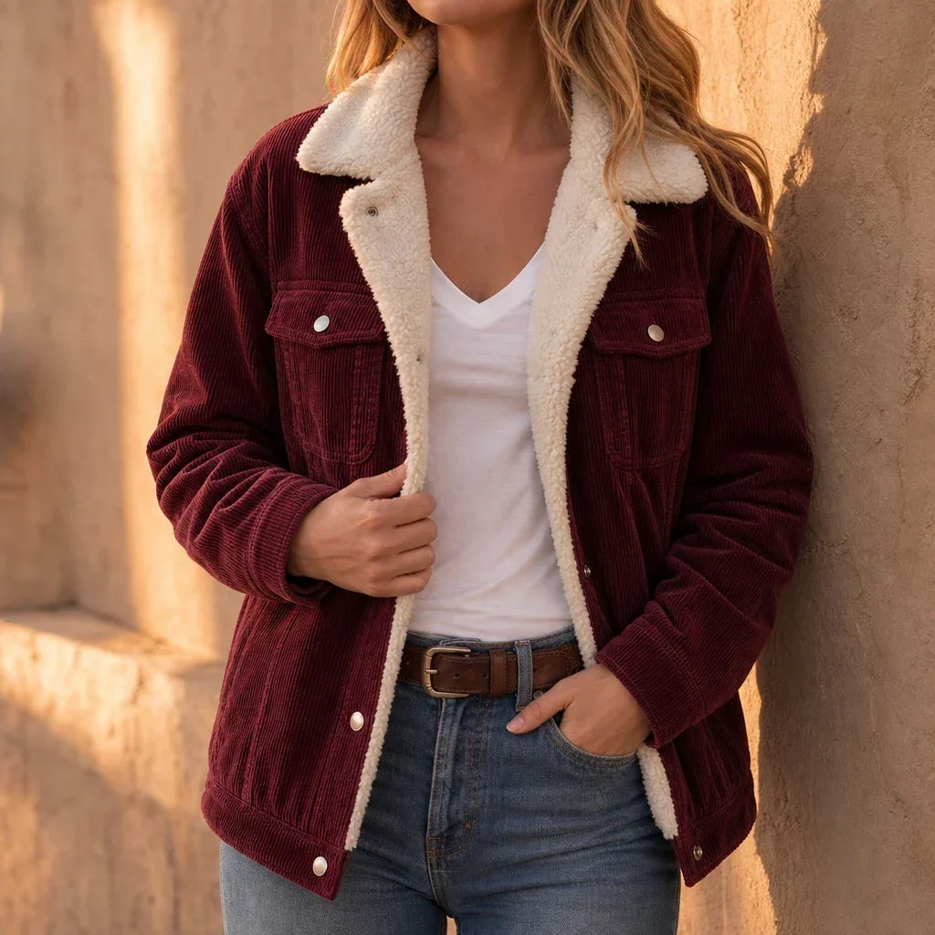 Cordelia – Sherpa-Lined Corduroy Jacket