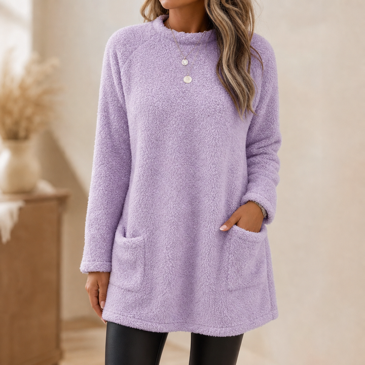 CozyLayer – Brushed-Lining Long-Sleeve Tunic Top