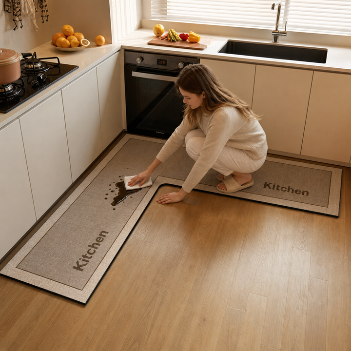 Drymatt L-Shaped Diatomite Quick-Dry Kitchen Mat - Elena Harper
