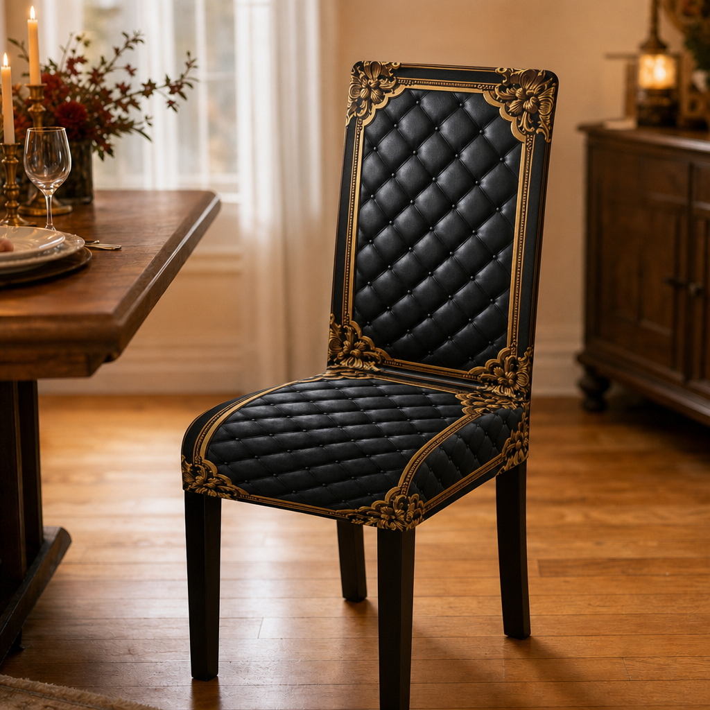 Baronova Baroque Print Stretch Dining Chair Cover (6-pack) - Elena Harper