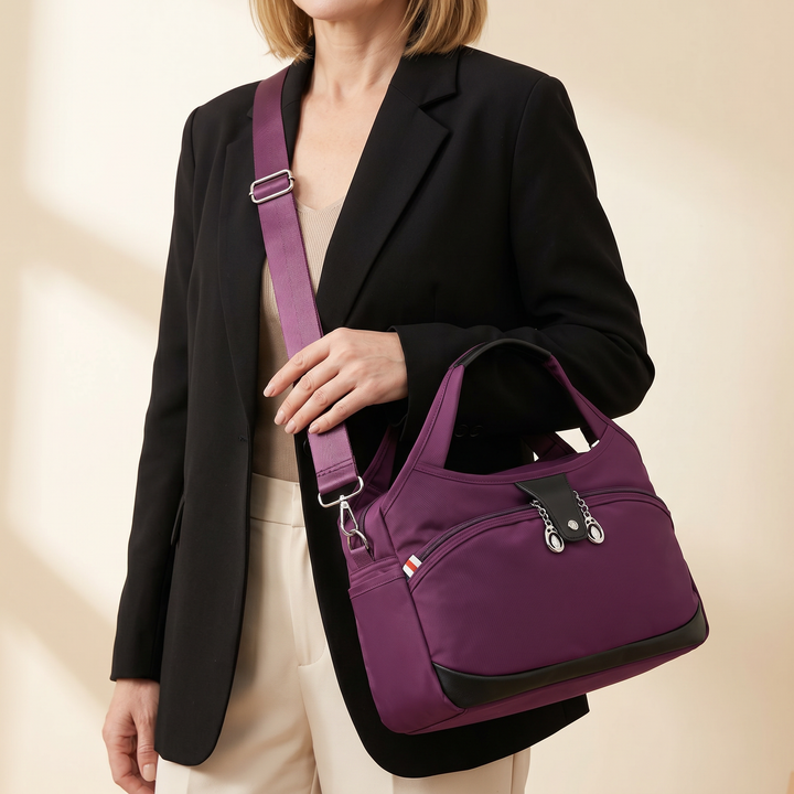 Carryella Multi-Pocket Shoulder Bag with Anti-Theft Design - Elena Harper