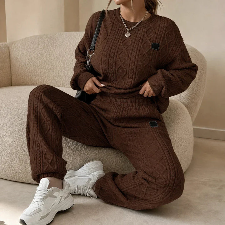 Cable & Co. Cable-Knit Sweater And Trouser Set - Elena Harper