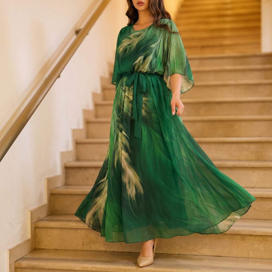 Aurelinea Women's Painted Chiffon Maxi Dress - Elena Harper
