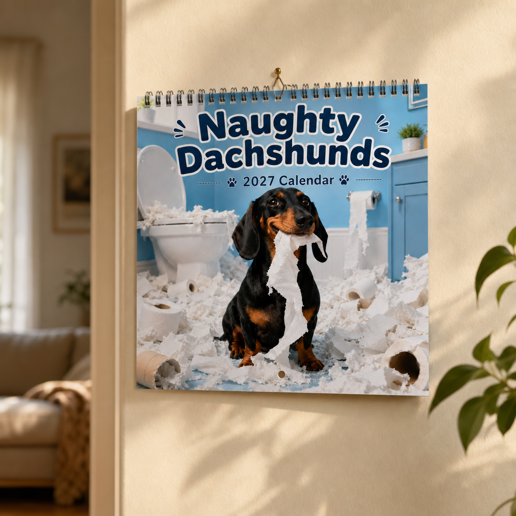 Dapper Dachshunds Funny Dachshund Wall Calendar - Elena Harper