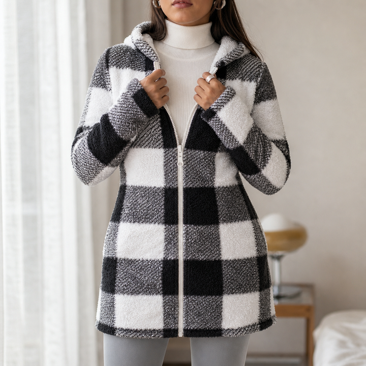 Checkhaven Buffalo Check Hooded Zip Jacket - Elena Harper