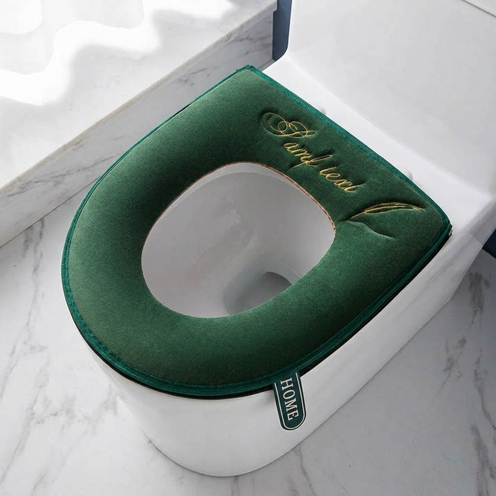 Coziseat Soft Velvet Toilet Seat Cover with Zipper - Elena Harper