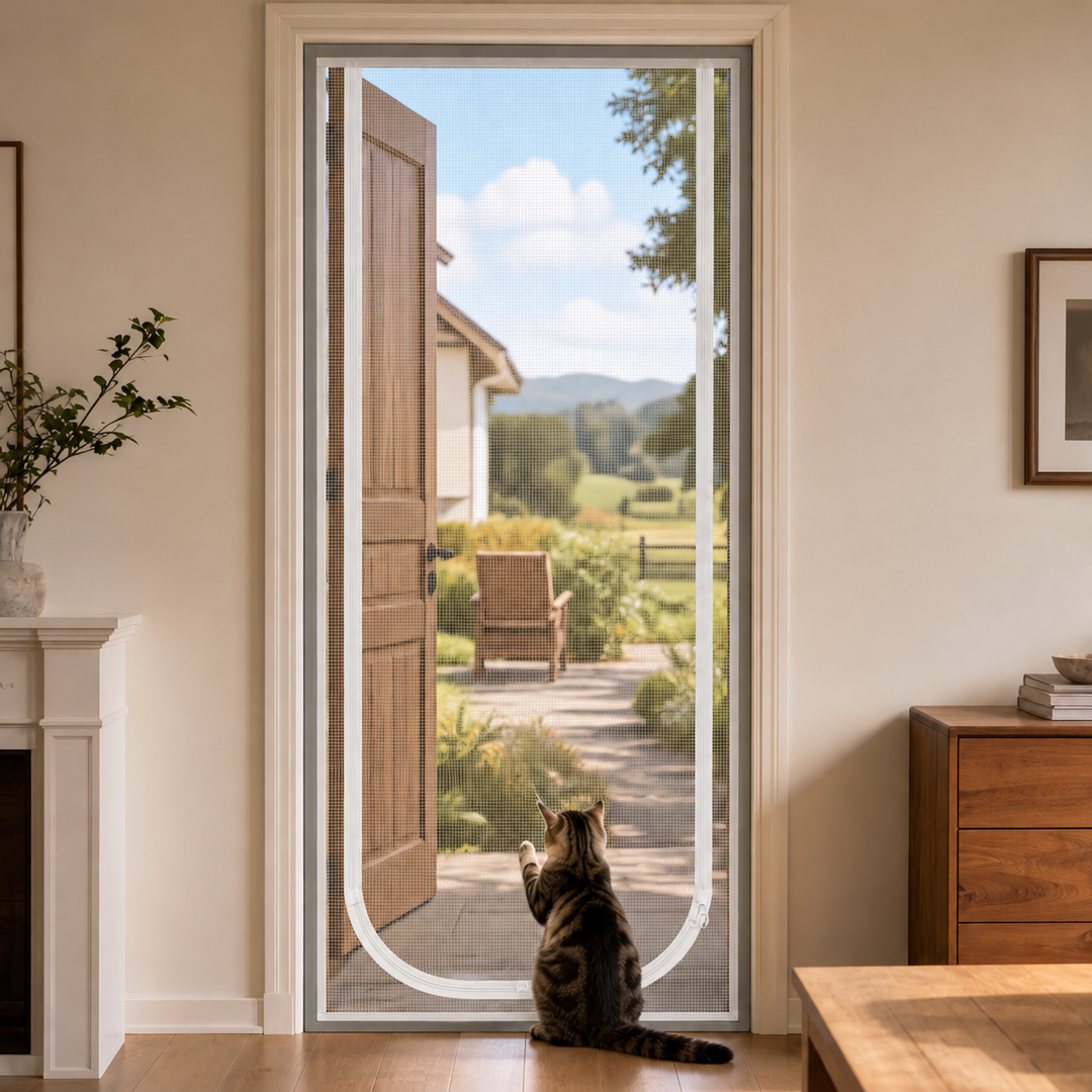 BreezePaw Zippered Mesh Doorway Screen - Elena Harper