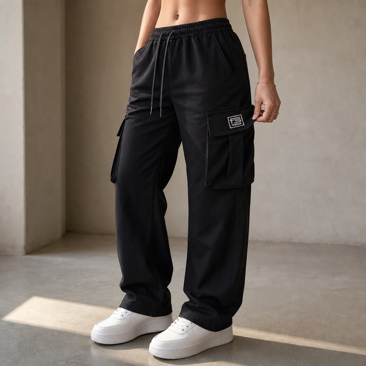 Easeway Relaxed Straight-Leg Cargo Pants - Elena Harper
