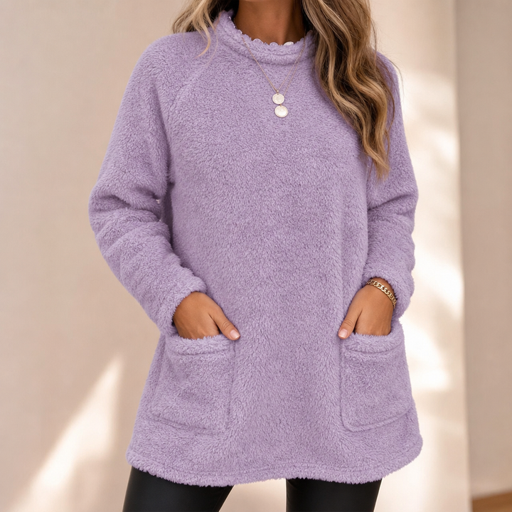 Coreheat Brushed Fleece-Lined Longline Tunic Top - Elena Harper