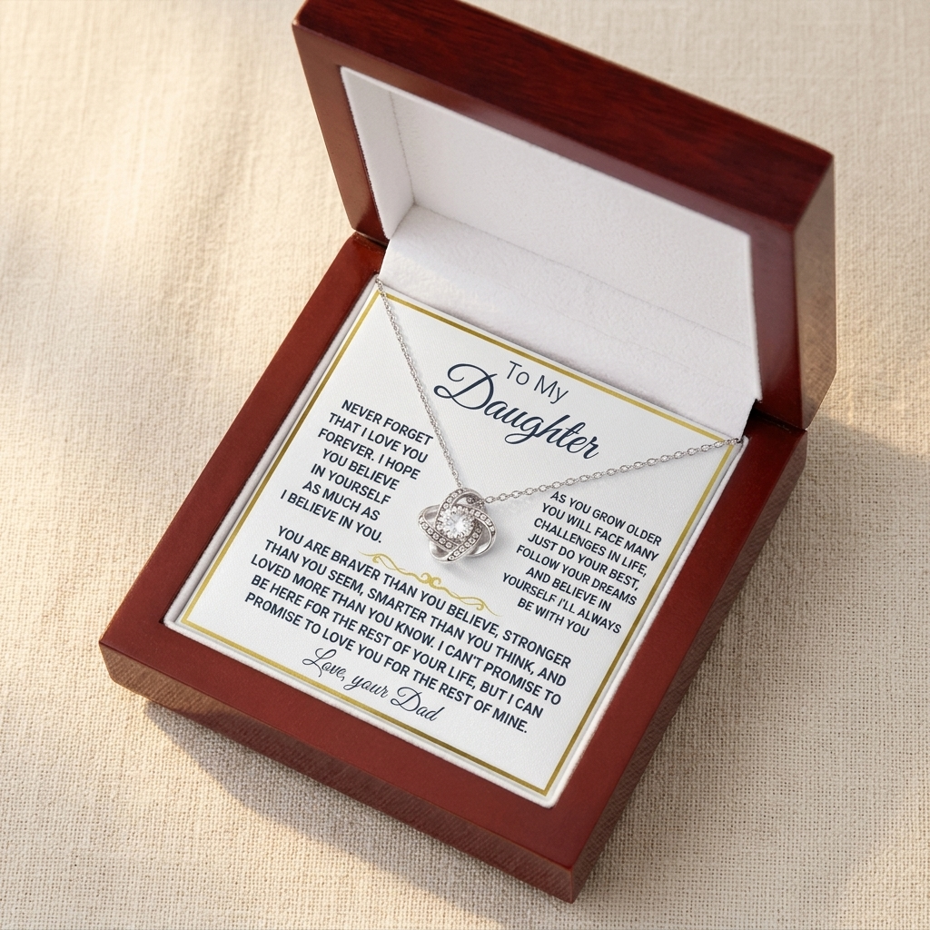 Adoria "To My Daughter" love knot necklace gift set - Elena Harper