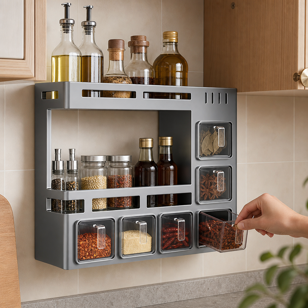 Drynest Anti-Rust Sealed Sliding Drawer Wall Rack - Elena Harper