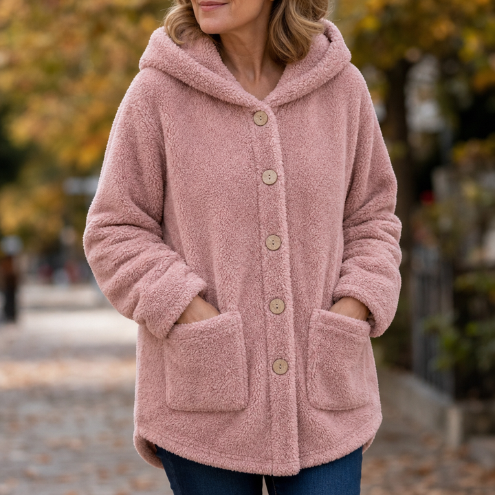 Cozyvale – Button-Front Hooded Winter Jacket