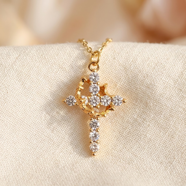 Crovana Cross and crown faith pendant - Elena Harper