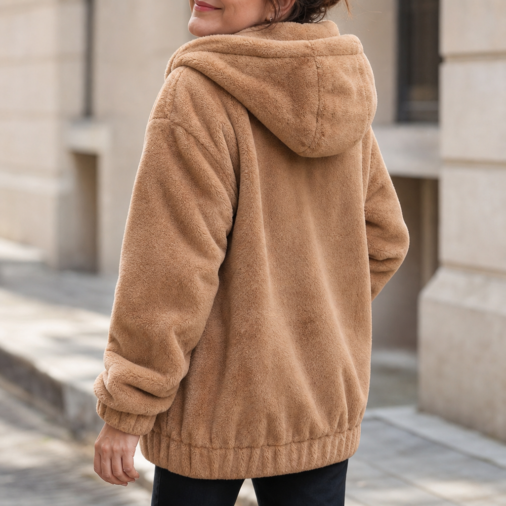 Cozyline Plush-Lined Pocket Hooded Vest - Elena Harper