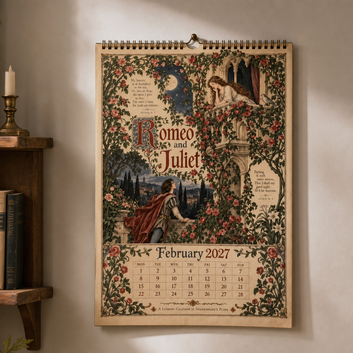 Bardwell A Shakespearean Year Illustrated Wall Calendar - Elena Harper