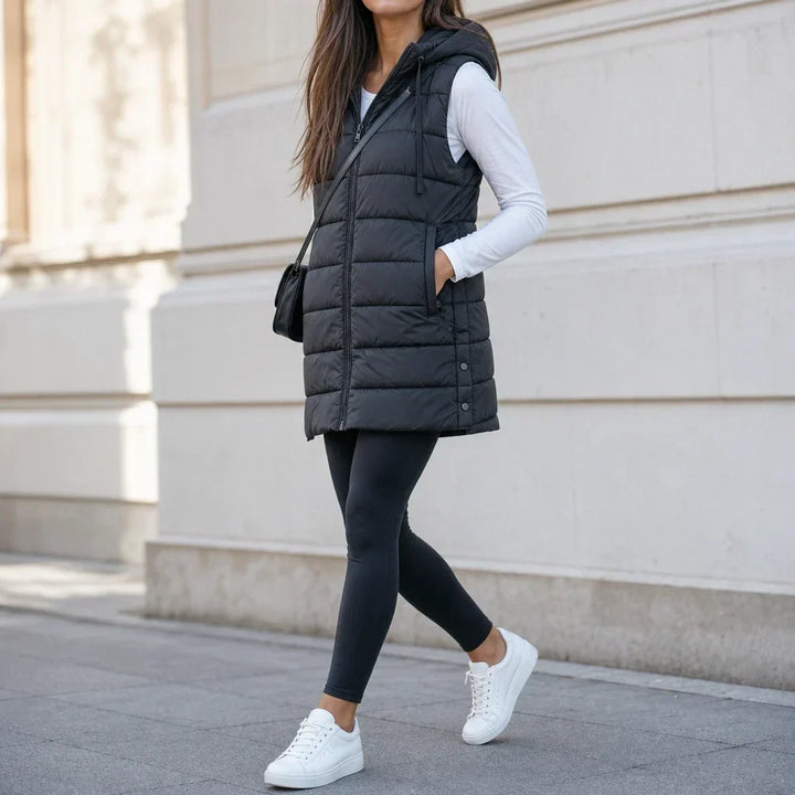 Coverelle – Long Hooded Puffer Vest